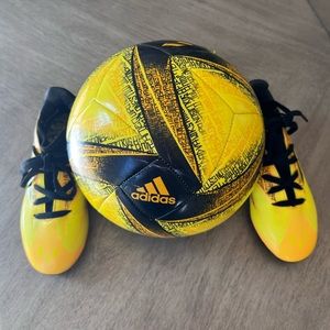 Messi child soccer cleats and matching soccer ball